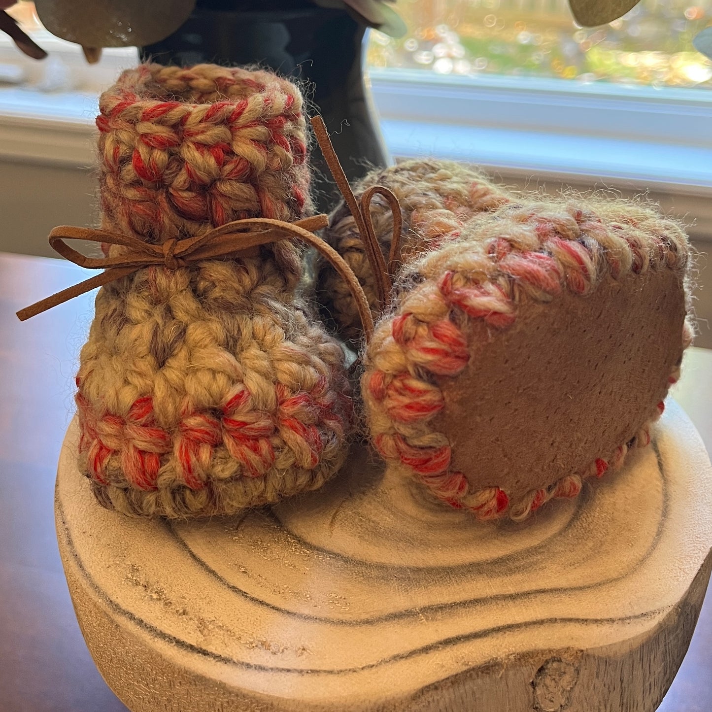 Baby moccasins/booties with suede soles