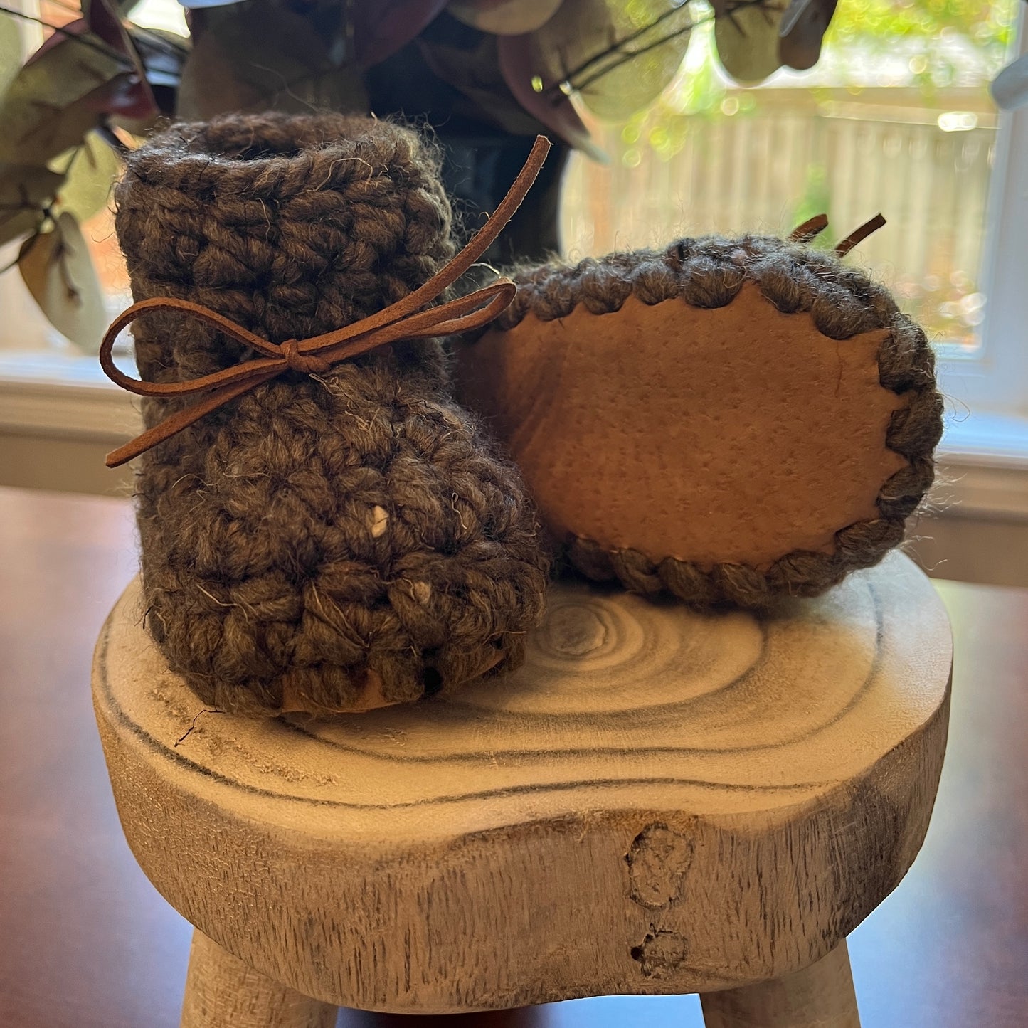 Baby moccasins/booties with suede soles