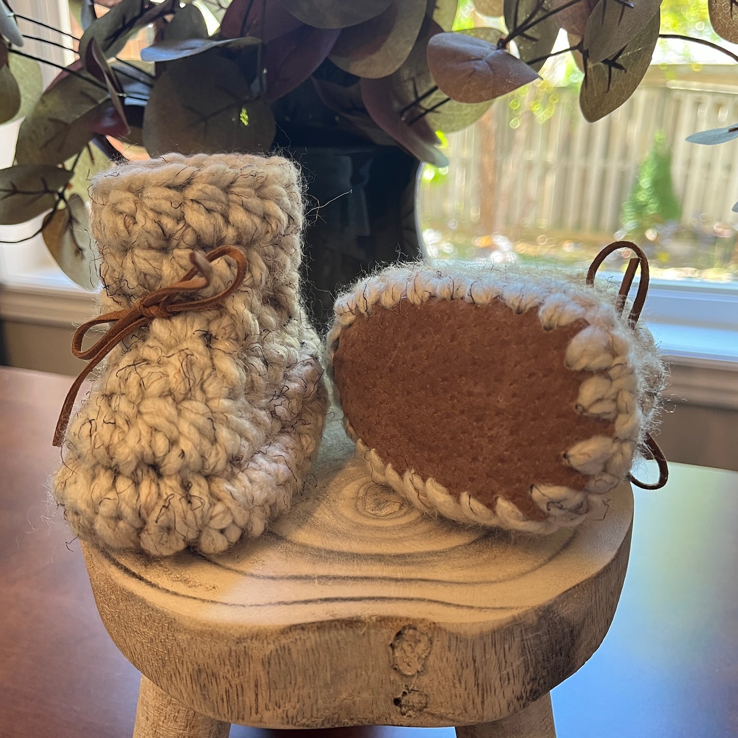 Baby moccasins/booties with suede soles